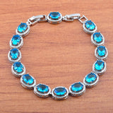 Rose Red CZ Bracelet Set for Wedding