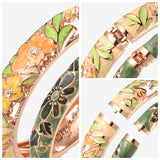 Vintage Flower Cloisonne Bracelet Set - Stylish Bangle Jewelry