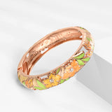 Vintage Flower Cloisonne Bracelet Set - Stylish Bangle Jewelry