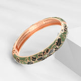 Vintage Flower Cloisonne Bracelet Set - Stylish Bangle Jewelry