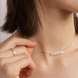 Mama Letter Pendant Necklace - Stainless Steel Plated - Gift for Mom