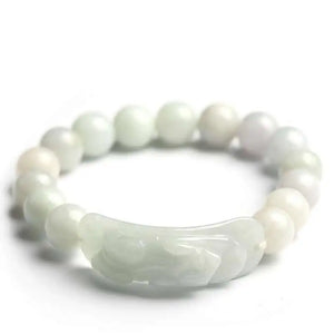 10mm Round Jadeite Bracelet Natural Jadeite Pixiu Elastic Bracelet