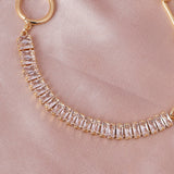 Charm Copper Bracelet with Zircon Asymmetric Stitching