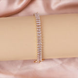 Charm Copper Bracelet with Zircon Asymmetric Stitching