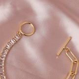 Charm Copper Bracelet with Zircon Asymmetric Stitching