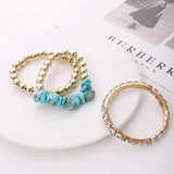 Layered Beaded Rhinestone Stone Bracelet for Women