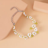 Small Fresh Rice Beads Hand-woven Bracelet Flower Bracelet For Girls
