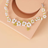 Small Fresh Rice Beads Hand-woven Bracelet Flower Bracelet For Girls