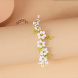 Small Fresh Rice Beads Hand-woven Bracelet Flower Bracelet For Girls