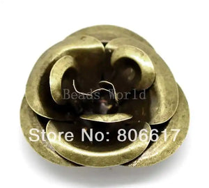 10 Pcs Bronze Rose Flower Pendants Jewelry Findings 4x4cm(W03507 X 1)