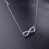 925 Silver Austrian Crystal Pendant Necklace Women Lucky Number Fine Jewelry