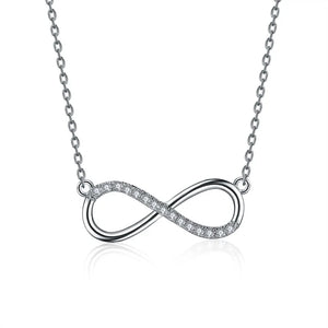 925 Silver Austrian Crystal Pendant Necklace Women Lucky Number