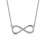 925 Silver Austrian Crystal Pendant Necklace Women Lucky Number Fine Jewelry