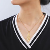 Islamic Pendant Necklace Stainless Steel Arabic Initial Necklace