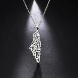 Islamic Pendant Necklace Stainless Steel Arabic Initial Necklace