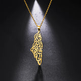 Islamic Pendant Necklace Stainless Steel Arabic Initial Necklace