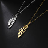 Islamic Pendant Necklace Stainless Steel Arabic Initial Necklace