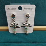 925 Silver Bee and Dragonfly Stud Earrings
