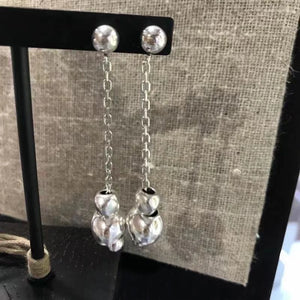 925 Silver Stud Charm Earrings - Electroplated Long Thin Pin - Jewelry Gift