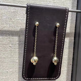 925 Silver Stud Charm Earrings - Electroplated Long Thin Pin - Jewelry Gift