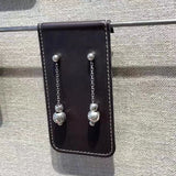 925 Silver Stud Charm Earrings - Electroplated Long Thin Pin - Jewelry Gift