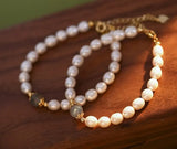 Freshwater Pearl & Moonstone 14K Filled Bracelet