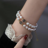 Freshwater Pearl & Moonstone 14K Filled Bracelet