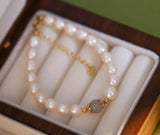 Freshwater Pearl & Moonstone 14K Filled Bracelet