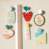 Fruit Heart Peach Acrylic Earring Flower Woman Dangle Strawberry Drop