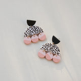 Fruit Heart Peach Acrylic Earring Flower Woman Dangle Strawberry Drop