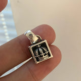 Square Green Crystal Retro Thai Silver Ladies Pendant Necklace