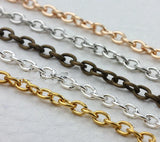 2x3mm Silver Plated Round Cable Link Chain DIY Accessory