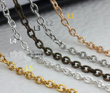 2x3mm Silver Plated Round Cable Link Chain DIY Accessory