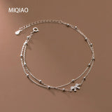 925 Sterling Silver Bow-Knot Anklet Bracelet for Women