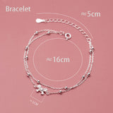 925 Sterling Silver Bow-Knot Anklet Bracelet for Women