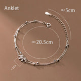 925 Sterling Silver Bow-Knot Anklet Bracelet for Women