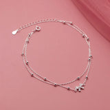 925 Sterling Silver Bow-Knot Anklet Bracelet for Women