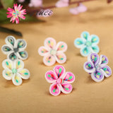 25pcs Mixed Colorful Flatback Flower Beads Diy Earring Decoration