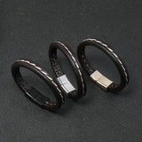 Retro Leather Couple Bracelet with Magnet Buckle