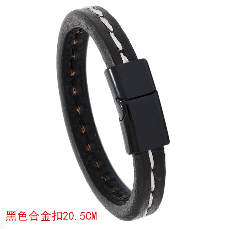Retro Leather Couple Bracelet with Magnet Buckle