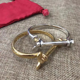 925 Silver 14K Lock Ring Bracelet Jewelry Gift
