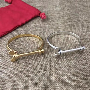 925 Silver 14K Lock Ring Bracelet Jewelry Gift