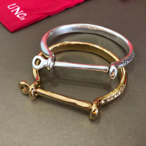 Original Electroplating 925 Silver 14K Lock Ring Bracelet Jewelry Gift