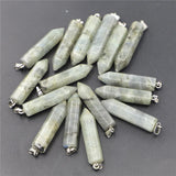 Lot of 24 Natural Moonstone Labradorite Stone Pillar Pendants