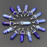 Natural Stone Agate Hexagon Pillar Point Pendants Jewelry Making