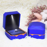 Plastic LED Light Jewelry Ring Display Box