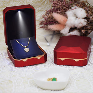 Plastic LED Light Jewelry Ring Display Box