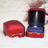 Plastic LED Light Jewelry Ring Display Box