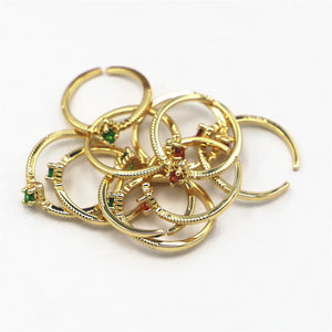 Green Horse Eye Crystal Zircon Rings Party Wedding Jewelry Gift