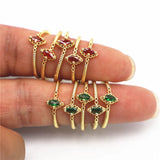 Green Horse Eye Crystal Zircon Rings Party Wedding Jewelry Gift